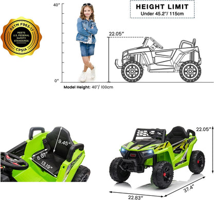12V Kids Ride on Car, Electric Off-Road UTV Truck with Forward and Reverse Functions