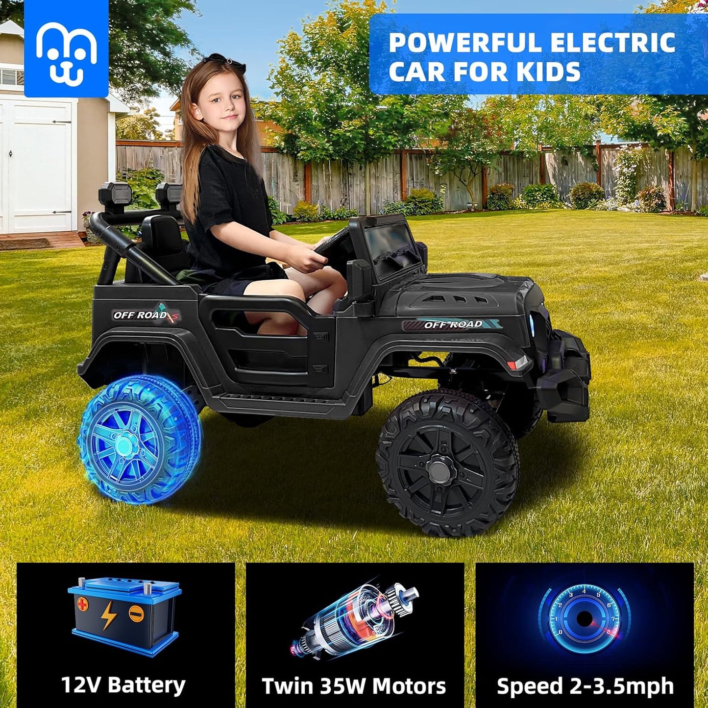 12V Kids Electric Ride on Truck Car Remote Control